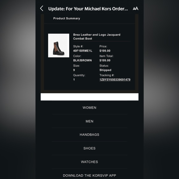 Michael kors Brea Leather and Logo Jacquard Combat Boot - Picture 3 of 4